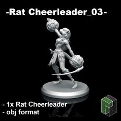 CheerRat_03_SalesPage.jpg 3D-Datei Ratte Cheerleader_03 (ohne Unterstützung)・3D-druckbare Vorlage zum herunterladen