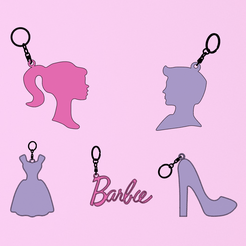 Portachiavi-barbie-1.png Fichier STL Porte-clés Barbie set de 5・Design pour imprimante 3D à télécharger