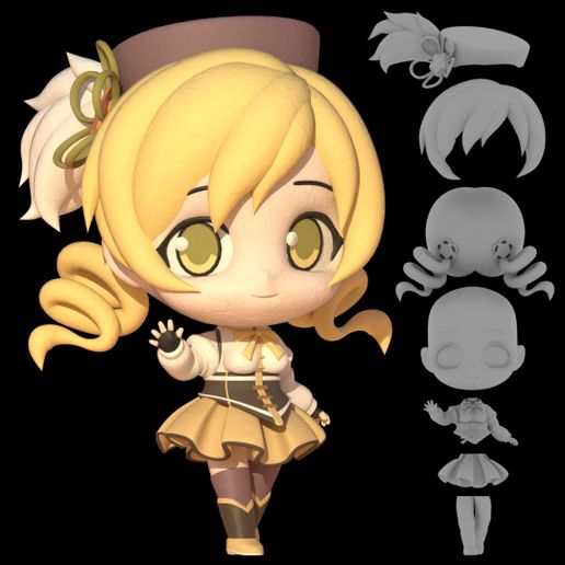 Mami (Madoka Magica) Chibi Figure 3D model