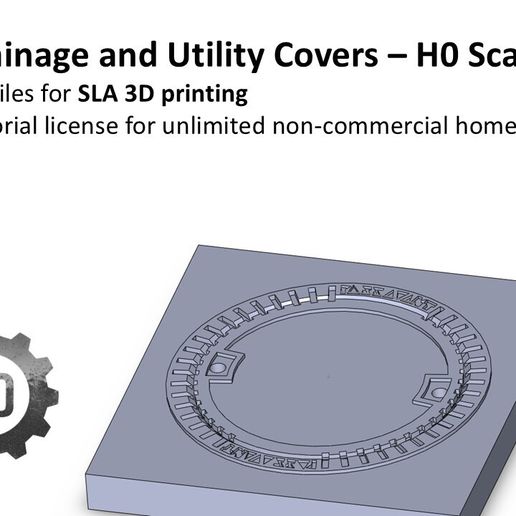 Folie9.jpg H0 Maßstab - Stadtentwässerung und Versorgungsabdeckungen Set 3D-Druck Modell