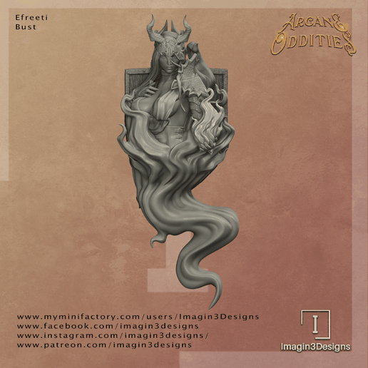 Pre-Supported Efreeti Bust 3D model