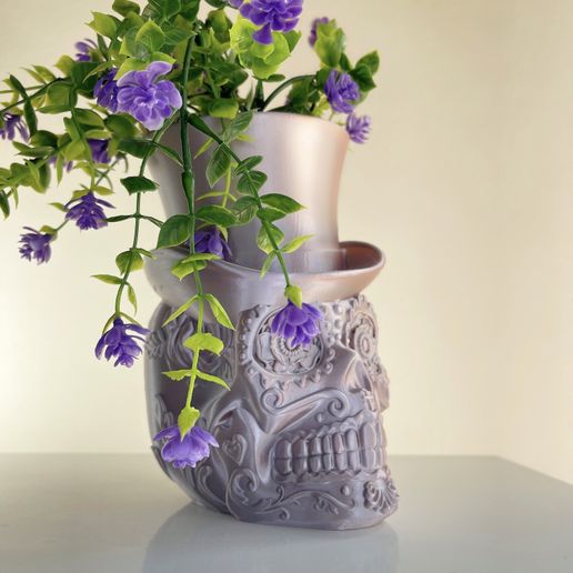 Skull Top Hat Planter (no Supports/No Rafts)