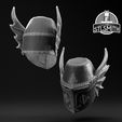 Winged_Sallet_Render_BW.jpg Winged Sallet Dragon's Dogma Life Size Prop STL