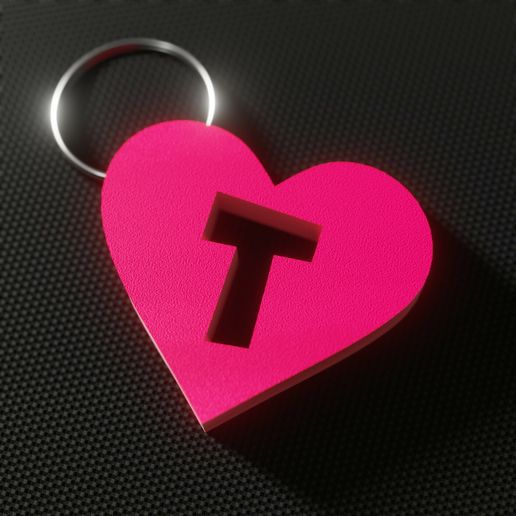 t letter images in heart
