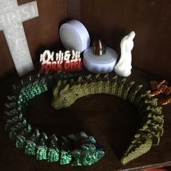 Baby-Basilisk (lange Version) - Druck-in-Platz-Gelenk Snap-Flex Fidget