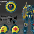 Shield asXoime halo 4 Heads 4 Pads Alt Torso Axe Backpack es Honor Badges AS ap ; ot la ~ Custom 7 inch Space Wolves Marine