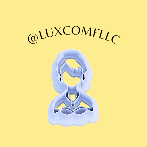 STL Digital Files for Polymer Clay Cutters | 3D Printable Cookie Cutters | DIY Craft Tools | Instant download | Earrings cutters "Ana Princess Bust 35MM" 3D model