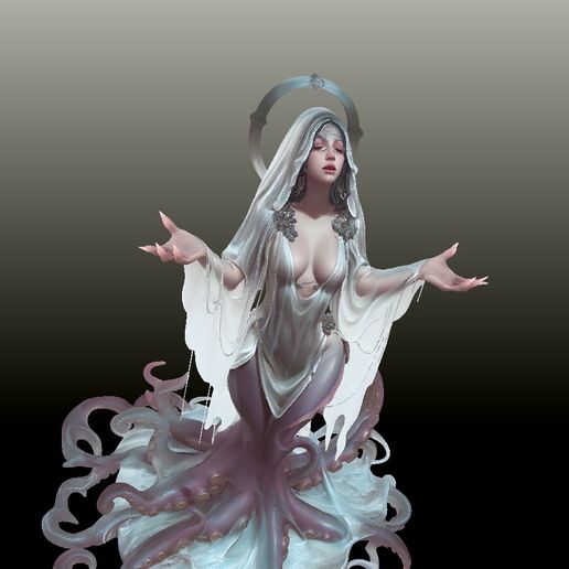 Octopus Succubus Queen - Dark Fantasy Sea Demon Figure 3D STL for Resin Printing