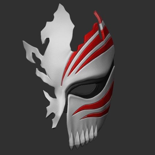 5.JPG Half Hollow Mask - Kurosaki Ichigo - Bleach 3D print model