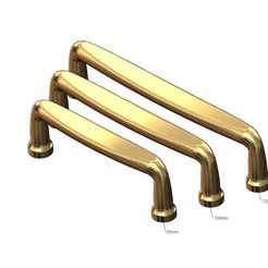 Flat-Organic-furniture-vintage-style-drawer-pulls-cabinet-knobs-size80-100-120mm-00.jpg Cabinet drawer handle and pull N014 miniset 3D print model
