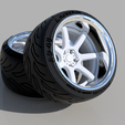 work-t7r-v1.png WORK Emotion t7r Rims 2p with ADVAn tires wheels for diecast and scale models