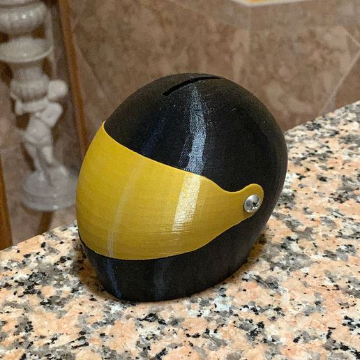 Tirelire Casque Moto En Polyrésine – Dimensions 14x11x14 Cm – Bouchon à Vis – Cadeau Original Pour Motard