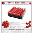 Burr_Page1.png 6-Piece Burr Puzzle - Set of 42 pieces