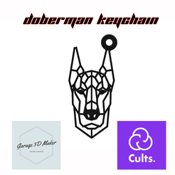 Sin título-1.png Polygonal Doberman Keychain