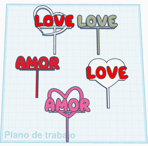 pack toppers san valentis 3D model