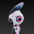 wwww.png Robô fofo com orelhas de coelho - Ficheiro STL