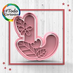 4405-J-con-flores.57.jpg STL file Cutter letters J with flowers・3D printing design to download