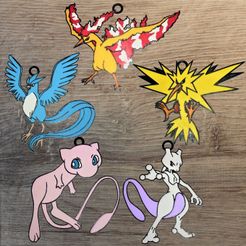 Leg gen 1.jpg Fichier STL 5 Ornements Pokemon Légendaires Gen 1・Modèle à télécharger et à imprimer en 3D