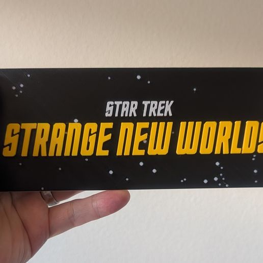 Star Trek Starnge New Worlds Title Logo with Frame+Stand 3D model
