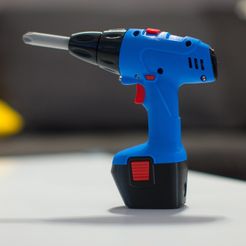 screwdriver_title.jpg Archivo STL Destornillador inalámbrico de juguete con limitador de par y acción inversa・Objeto imprimible en 3D para descargar