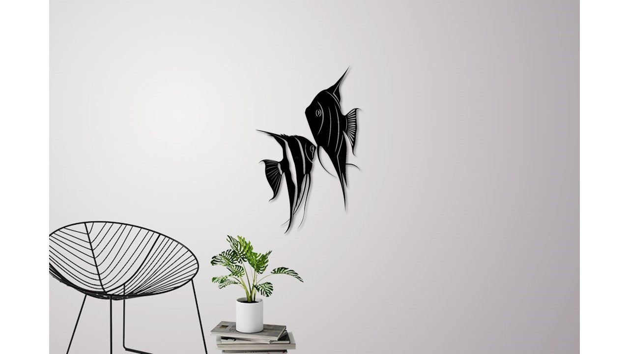 1.jpg Fichier STL Art mural sur les poissons anges \ Décor・Plan imprimable en 3D à télécharger, 3dprintlines