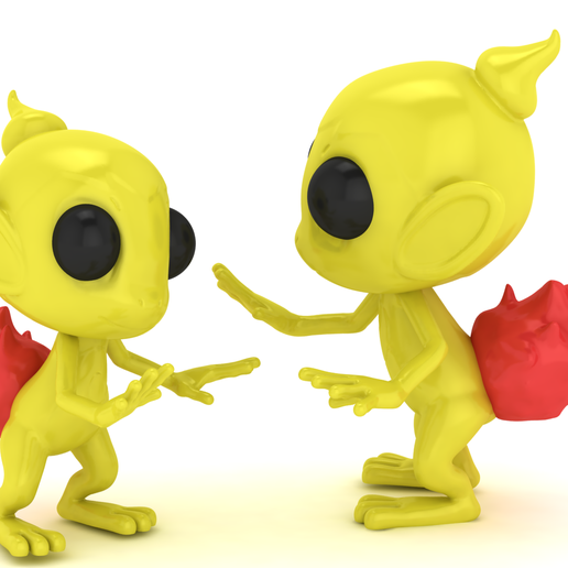 Cute Fire-Tailed Pixie 3D Model Set
