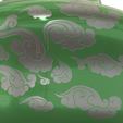 pot-vase-1001 v2-06.png vase cup pot jug vessel "spring chinese clouds" v1001 for 3d-print or cnc