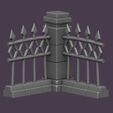 ZBrush-Document6.jpg Modular Graveyard Cemetery Enclosure Set: Gate, Pillars, and Fences for 3D Printing 🪦