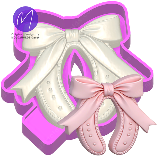 3D Horseshoe and bow Freshie STL Mold Housing