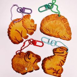 28108747-1fe7-40c8-aeeb-c1188a9af701.jpg STL file Dinosaur keychain cookies・3D printable model to download