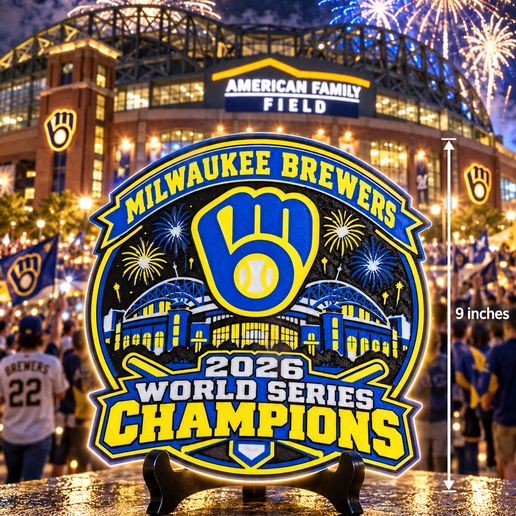 9" Commemorative Milwaukee Brewers World Series Championship Plate. Commercial Lesesne included.
