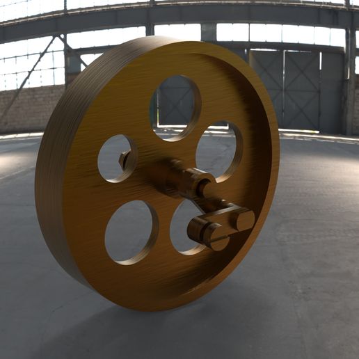 2  SchwungradMitKurbelteil (2 flywheel with crank part) 3D model