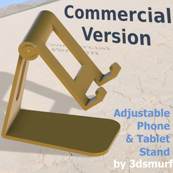 Adjustable ' ‘ “Phone & Tablet” Stand Fichier STL Support réglable pour téléphone et tablette avec articulation imprimée en 3D - 3dsmurf design *Version commerciale*.・Plan à imprimer en 3D à télécharger, 3dsmurf