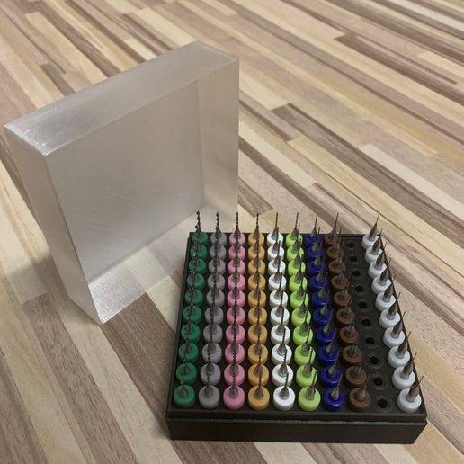 Milling cutter / drill bit holder for 3.175mm shank 10x10 3D model