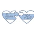 You Me Cookie 2.jpg LOVE COOKIE CUTTER, HEART COOKIE CUTTER, FONDANT CUTTER, HEART ASSEMBLY, LOVE, HEART