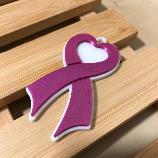 Breast Cancer Awareness Ribbon Keychain