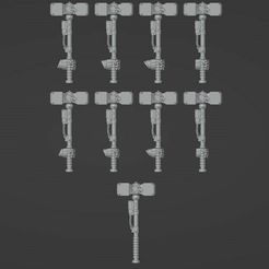 FiredrakeHammerSET-ModernSym.jpg 3D file Salamander Hammer Set (modsymbol)・3D printer design to download