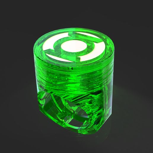 Green Lantern Ring with LED light 3D model
