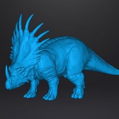 jpstyracosaurus5.jpg STL file Styracosaurus figure miniature model dinosaur monster dnd rpg wildlife・3D printing idea to download