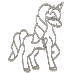 1.png STL file 8 X UNICORN COOKIE CUTTER・3D print object to download