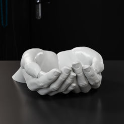 Hand-plant-pot-white.png STL file Hand plant flower pot・Model to download and 3D print