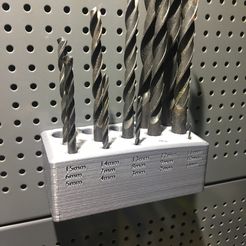 IMG_1945x.jpg Drill bit holder for pegboard with 4mm holes and 12mm spacing (Biltema)