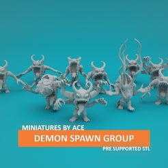 Demon-Spawn-Group.jpg STL file DEMON SPAWN / DEVILS x10・3D printer model to download, Miniatures_by_Ace