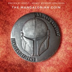 1.jpg Free STL file The Mandalorian Coin・Object to download and to 3D print