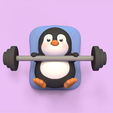 Cod2007-WeightLiftingPenguin-1.jpg 3D file WeightLifting Penguin・3D printer model to download