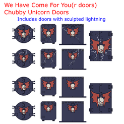 We Have Come For You(r doors) Chubby Unicorn Doors Includes doors with sculpted lightning STL file We Have Come For You (r) Chubby Unicorn Doors - Night Lords・3D printer design to download