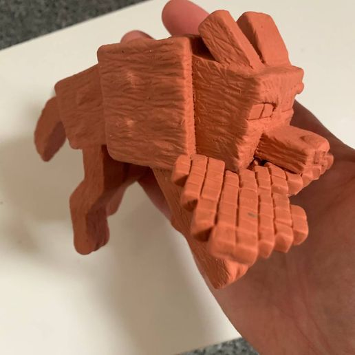 Minecraft Wolf + Axe 3D model