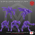 Drone-Render-10-1-25C.png Alien Alliance Bugger Swarm - 30mm STL Pack