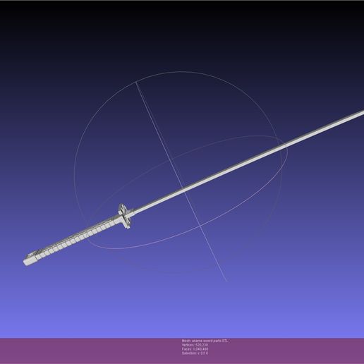 meshlab-2022-01-14-07-10-02-85.jpg STL file Akame Ga Kill Akame Sword And Sheath Printable Assembly・Template to download and 3D print, julian-danzer