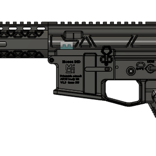 Printable Airsoft AR15 (PAAR15) AEG Body kit 3D model